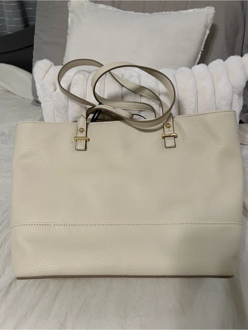 2 Nanette Lepore  (1  Cream Pebbled Leather Brielle Tote 2) floral both NWT